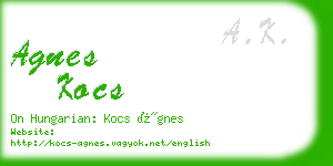 agnes kocs business card